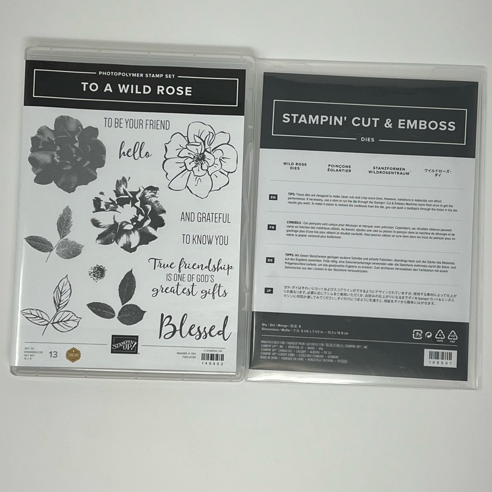 New Stampin’ Up! “To A Wild Rose” Stamp Set with Coordinating “Wild Rose” Dies.